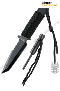 Uniwersalny Nóż Tanto z Krzesiwem INTREPID - Czarny