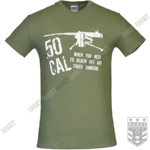 T-Shirt Koszulka Wojskowa Męska Bawełniana Kombat UK .50 CAL - Olive