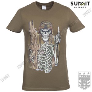 T-Shirt Koszulka Męska Krótki Rękaw Summit Szkielet Wojownik AR15 Olive
