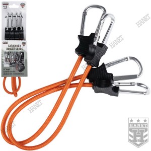 Ekspander z Karabińczykami Fosco Linka Bungee 60cm Mocowanie Pomarańczowy