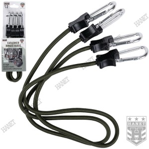 Ekspander z Karabińczykami Fosco Linka Bungee 90cm Mocowanie Oliwka