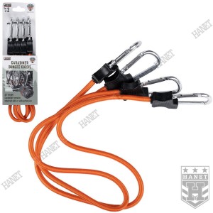 Ekspander z Karabińczykami Fosco Linka Bungee 90cm Mocowanie Pomarańczowy