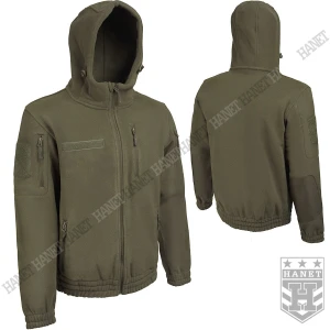 Bluza Męska z Kapturem Polarowa Rozpinana Mil-Tec II Generacji Olive