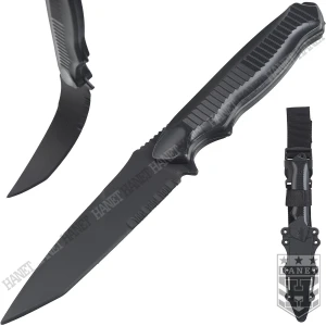 Nóż Treningowy Kombat Tactical ABS Elastyczny Atrapa ASG + Pochwa Czarny