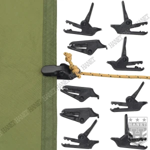 Klipsy do Tarpa Plandeki Namiotu na Paracord Kombat UK 10szt z Blokadą