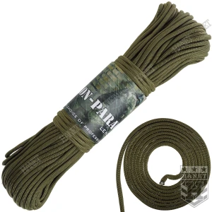 Linka Lina Mocna Militarna Paracord Fosco 7 Rdzeni 320kg 4mm 30m Olive