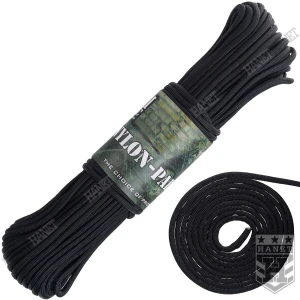 Linka Lina Mocna Militarna Paracord Fosco 7 Rdzeni 320kg 4mm 30m Czarna