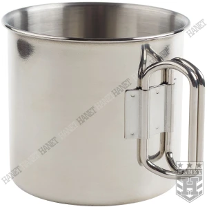 Kubek Turystyczny Stalowy Fox Outdoor ze Składanymi Uchwytami 450 ml