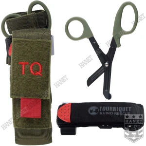 Staza Taktyczna Tourniquet Rhino Rescue + Ładownica Nożyczki Mil-Tec Olive