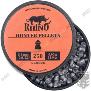 Śrut 5,5 mm do wiatrówki Diabolo Rhino Hunter 5,5mm cal. 22 14grain 250szt