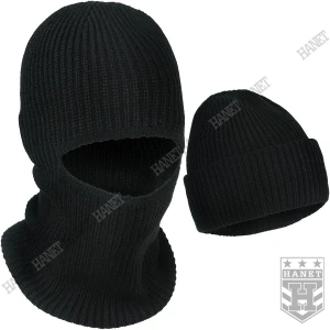 Czapka Zimowa Męska Kominiarka 2w1 Fostex Balaclava Taktyczna Czarna