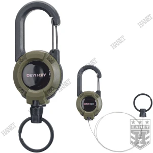 Retraktor do Kluczy Zwijka Linka Stalowa na Identyfikator Heavy Duty Olive