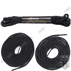 Sznurowadła Nylonowe Wojskowe Kombat Tactical w Opakowaniu 160 cm Czarne
