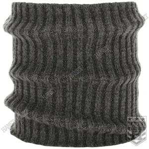 Komin Zimowy Męski Wełniany z Wełną Merino AGBO Best Prążki Szary