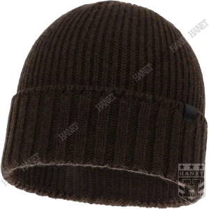 Czapka Zimowa Męska 100% Wełna Merino Bezszwowa Agbo Bruner - Brązowa