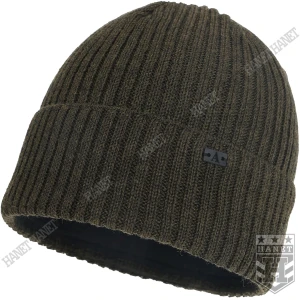 Czapka Męska Zimowa AGBO Darino Wełna Merino Polarowa Podszewka Khaki